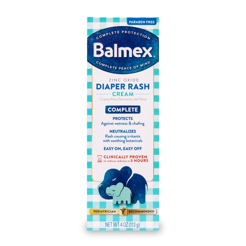 Balmex Complete Protection Baby Diaper Rash Cream with Zinc Oxide + Soothing Botanicals, 4 Ounce - Image 1